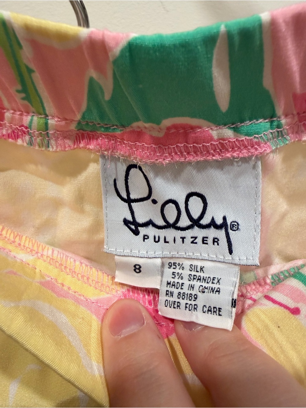 VINTAGE LILLY PULITZER Silk A Line Skirt Shoo Fly Butterflies and Poppies Print - Picture 2 of 4